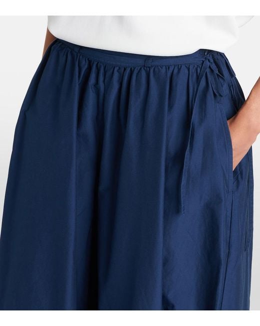 Polo Ralph Lauren Blue Belted Cotton And Silk Balloon Pants