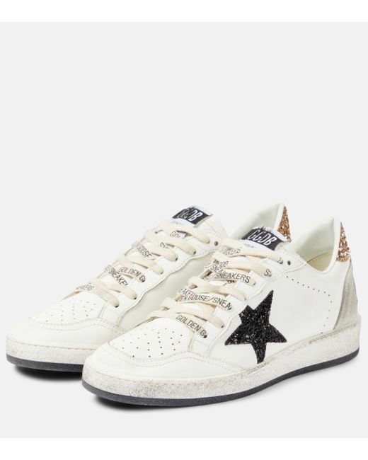 Baskets Ball Star en cuir a paillettes Golden Goose Deluxe Brand en coloris White