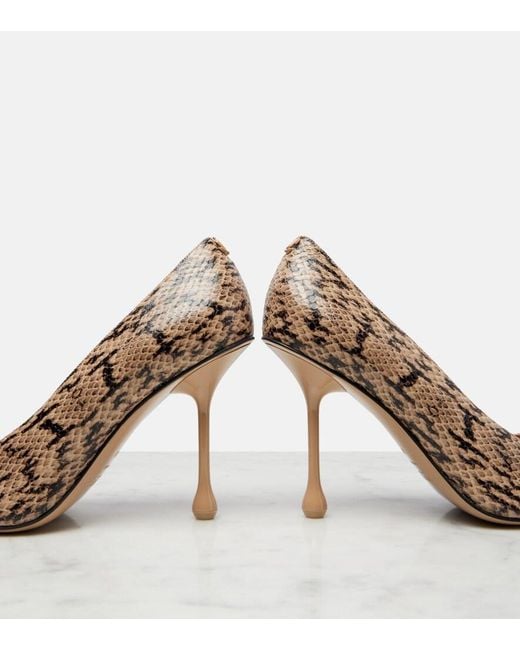 Jimmy Choo Brown Ixia Snake-Effect Leather Pumps