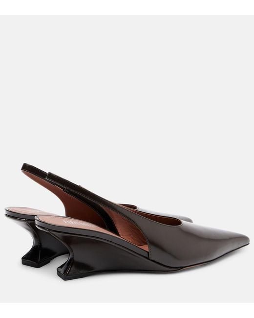 Paris Texas Brown Nina Leather Slingback Pumps