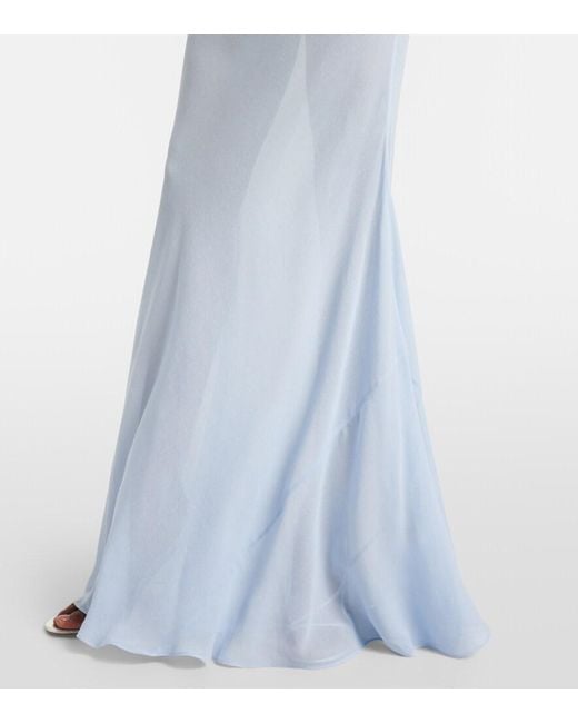 Self-Portrait Blue Maxi Georgette Dress