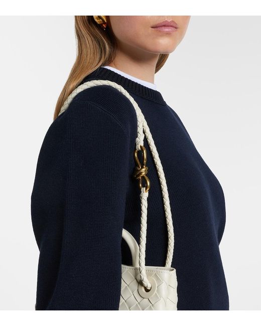 Bottega Veneta Natural Andiamo Mini Leather Top-Handle Bag
