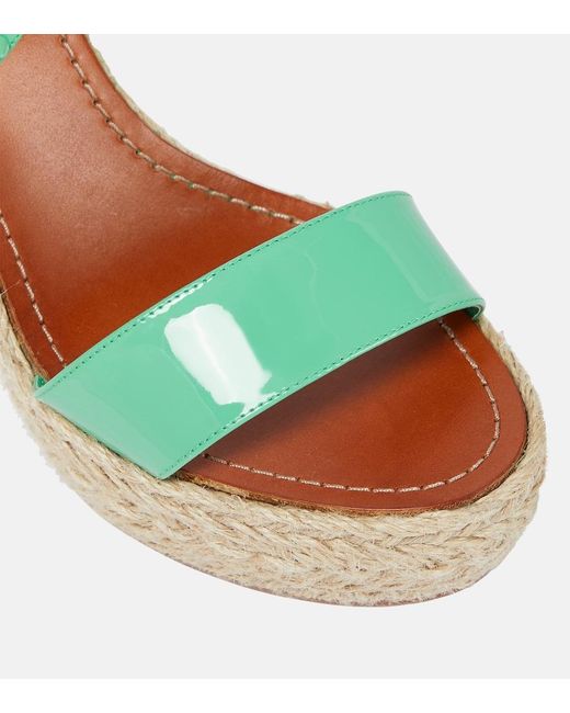 Christian Louboutin Green Chocazeppa 120 Embellished Wedge Sandals