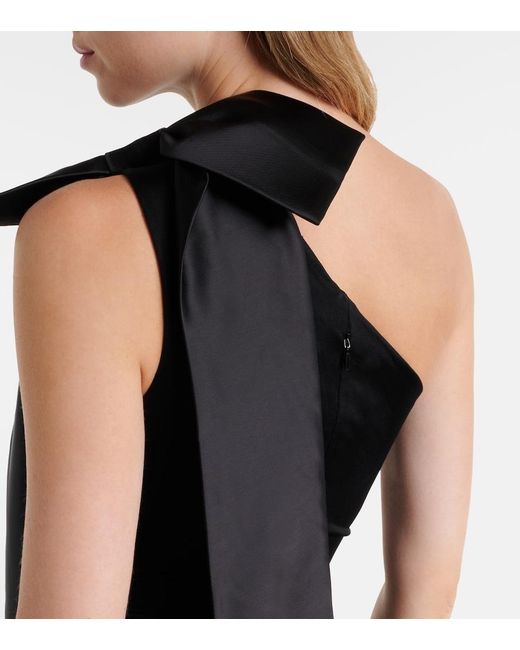 The New Arrivals Ilkyaz Ozel Black Cutout One-Shoulder Gown