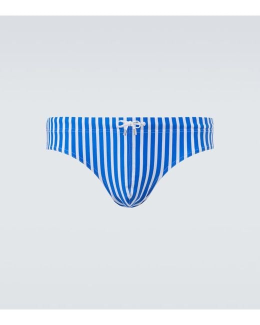 Tom Ford Blue Striped Swim Briefs for men