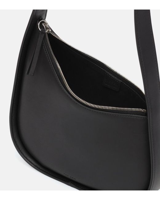 The Row Black Half Moon Leather Shoulder Bag