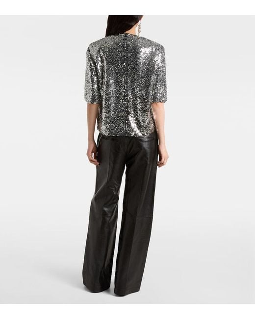 Isabel Marant Black Helga Sequined Top