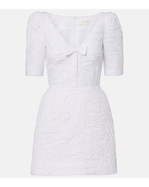 ShuShu/Tong White Bow-Detail Cotton-Blend Minidress
