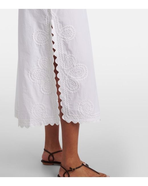 Juliet Dunn White Cotton Midi Dress
