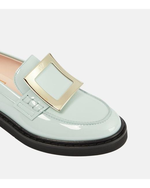 Roger Vivier White Viv' Rangers Patent Leather Loafers