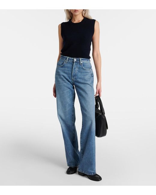 Citizens of Humanity Blue Annina Mid-Rise Wide-Leg Jeans