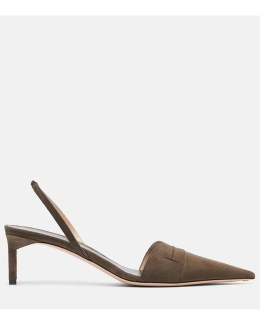 Tom Ford Brown Eva 55 Suede Slingback Pumps