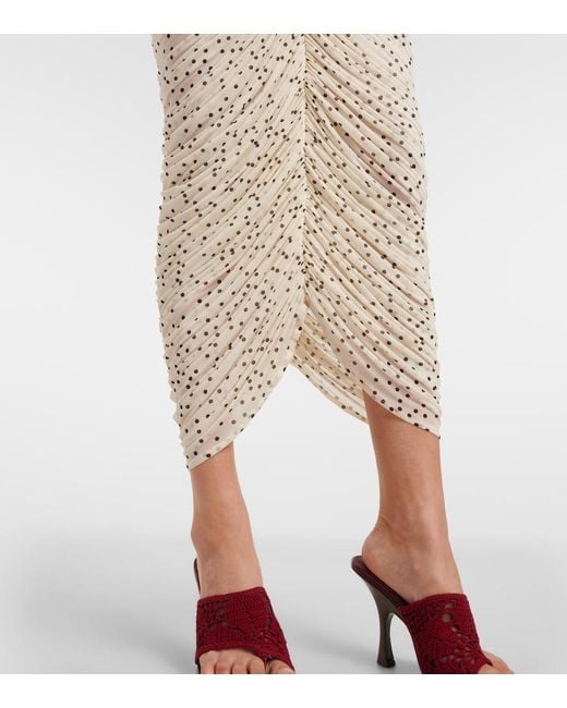 Magda Butrym White Floral-Applique Polka-Dot Maxi Dress