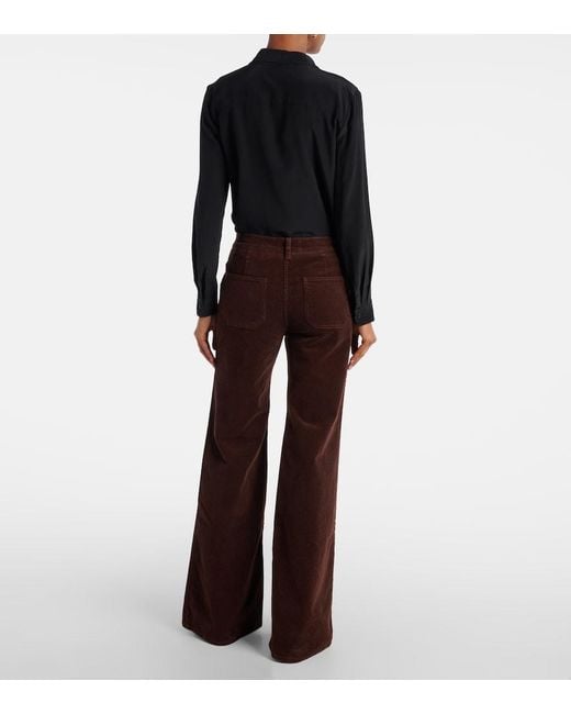 Nili Lotan Brown Florence Corduroy Wide-Leg Pants
