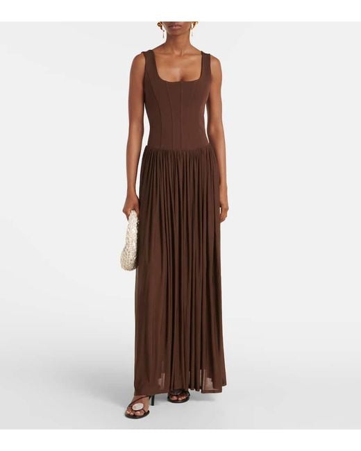 Jonathan Simkhai Brown Maxikleid Jamie Aus Jersey