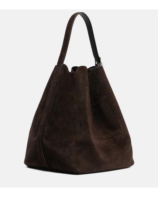 Totême Black Belted Large Suede Tote Bag