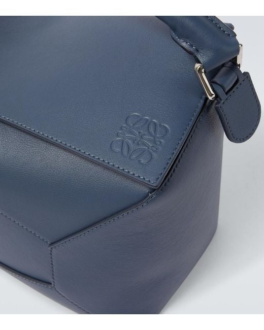 Loewe Blue Puzzle Edge Large Leather Shoulder Bag for men
