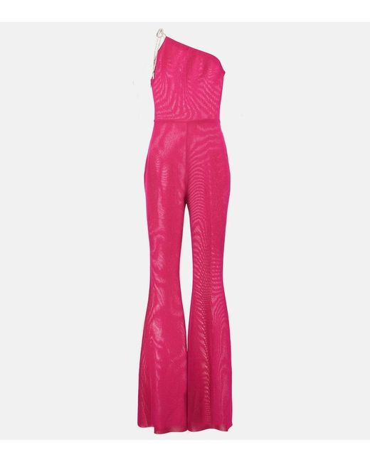 Alexandre Vauthier Pink One-Shoulder Flared Jumpsuit