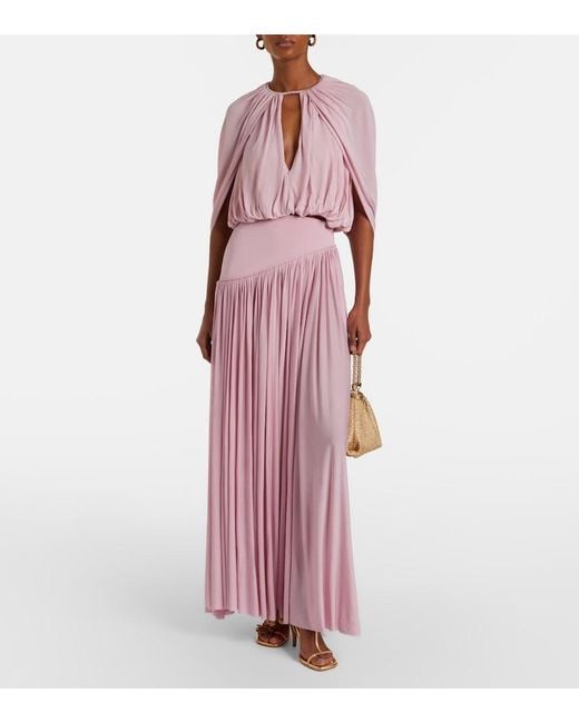 Zimmermann Pink Alchemy Asymmetric Jersey Maxi Skirt