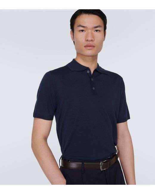 Barena Blue Marco Brunal Wool Polo Shirt for men