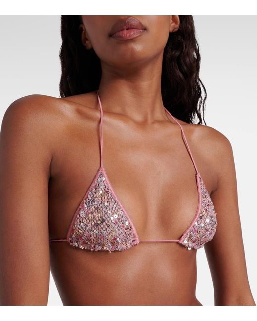 Oseree Pink Bikini Netquins