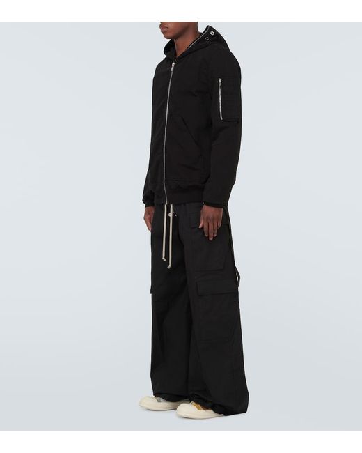 Rick Owens Black Cotton Bomber Jacket for men