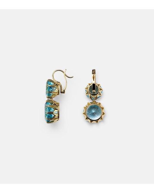 Ileana Makri Blue 18kt Yellow Gold Earrings With Topaz