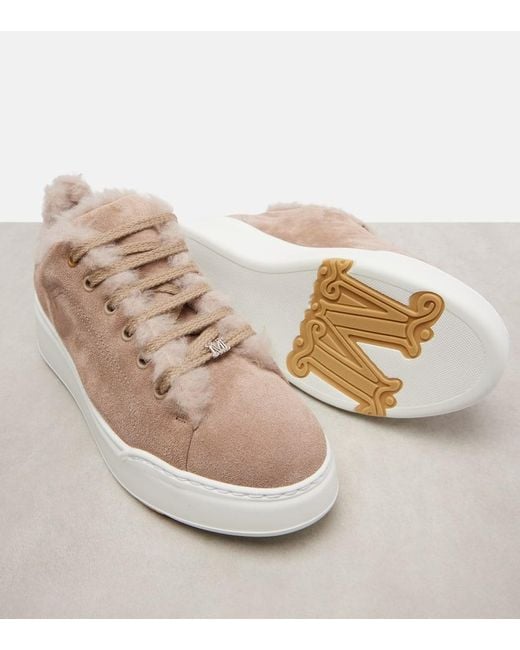 Max Mara Pink Tmaxi Suede Platform Sneakers