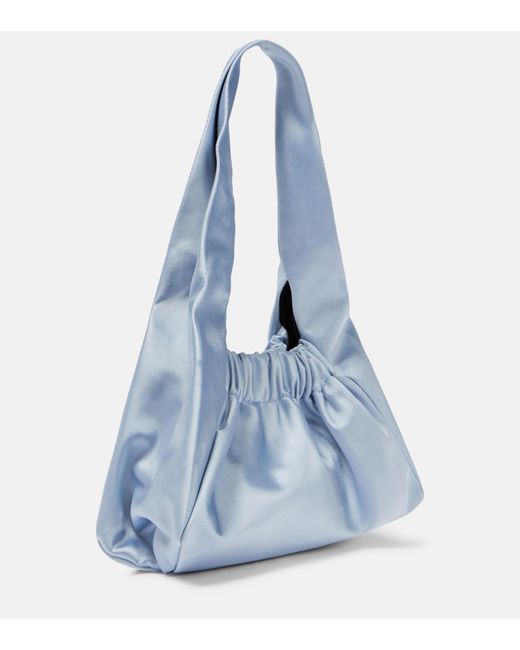 Patou Le Biscuit Satin Shoulder Bag in Blue | Lyst