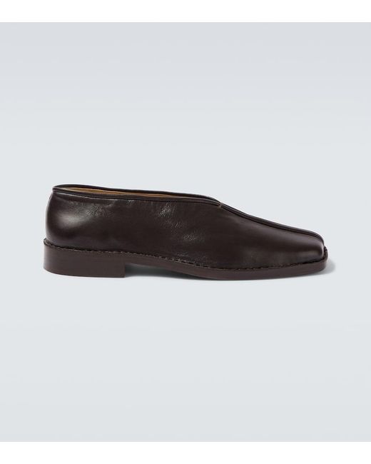 Lemaire Black Leather Loafers for men