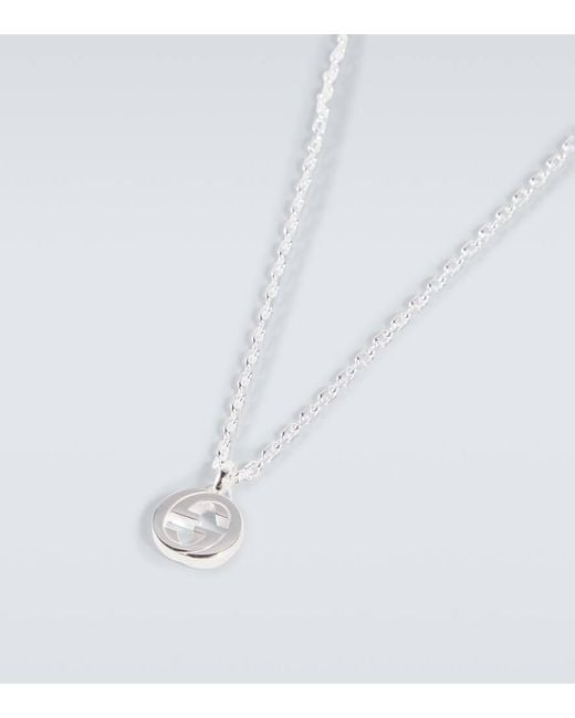 Collier Interlocking G En Argent Sterling Gucci pour homme en coloris White