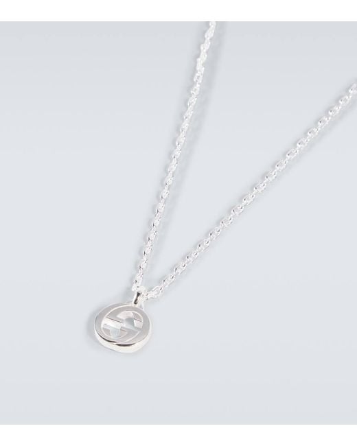 Gucci Halskette Interlocking G Aus Sterlingsilber in White für Herren