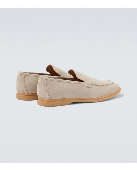 Eleventy White Suede Loafers for men