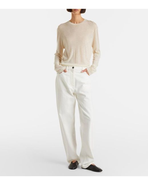 The Row White Burty Straight Jeans