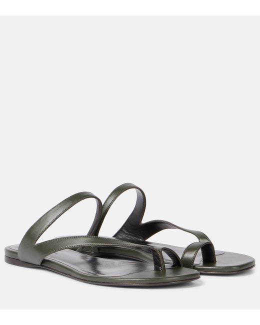 Khaite Brown Aimee Leather Slides