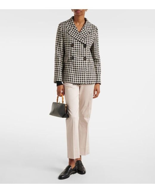 Max Mara Natural Felice Cotton-Blend Wide-Leg Pants