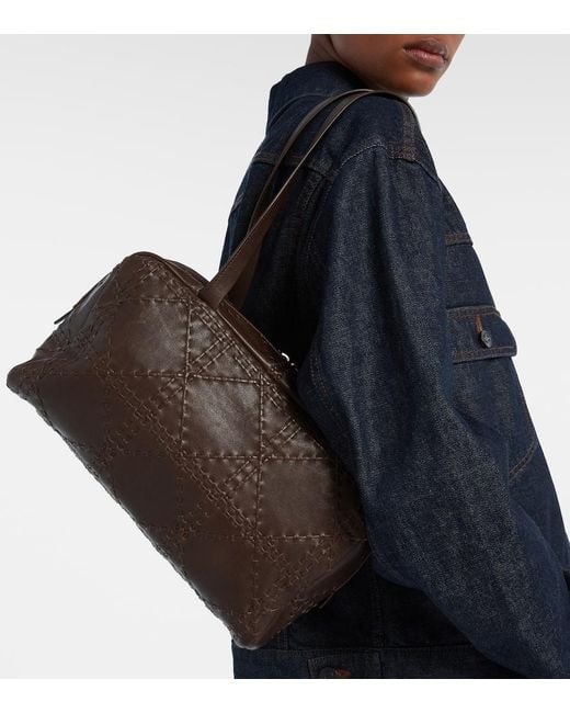 The Row Brown Astra Leather Shoulder Bag