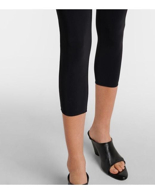 Nensi Dojaka Black Cropped Tulle-Trimmed Leggings