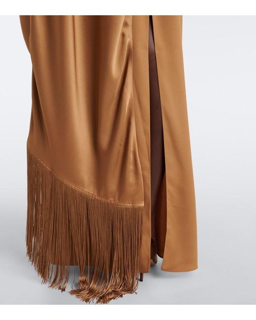 Taller Marmo Natural Mounia Caped Crepe Cady Gown