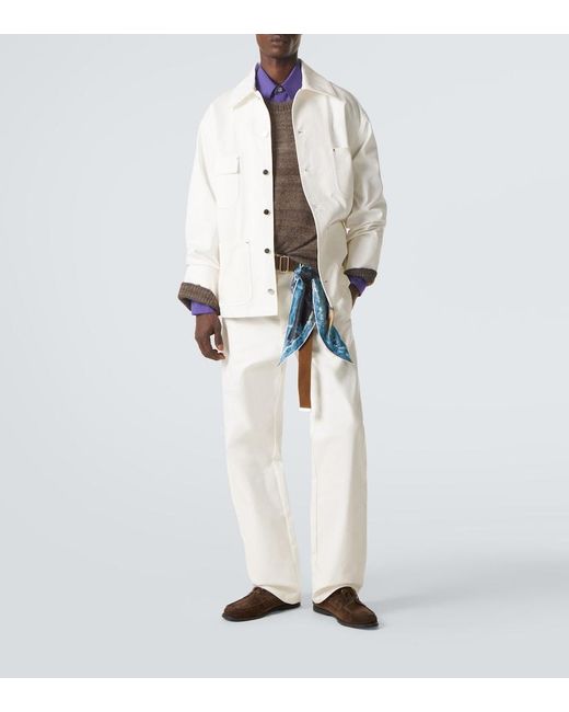 Jeans Rectos Con Cinturon Plan C de hombre de color White