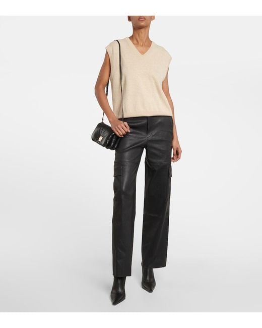 Stouls Black Axel Leather Cargo Pants