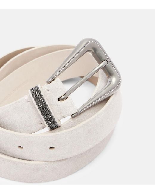 Brunello Cucinelli Natural Monili Suede Belt