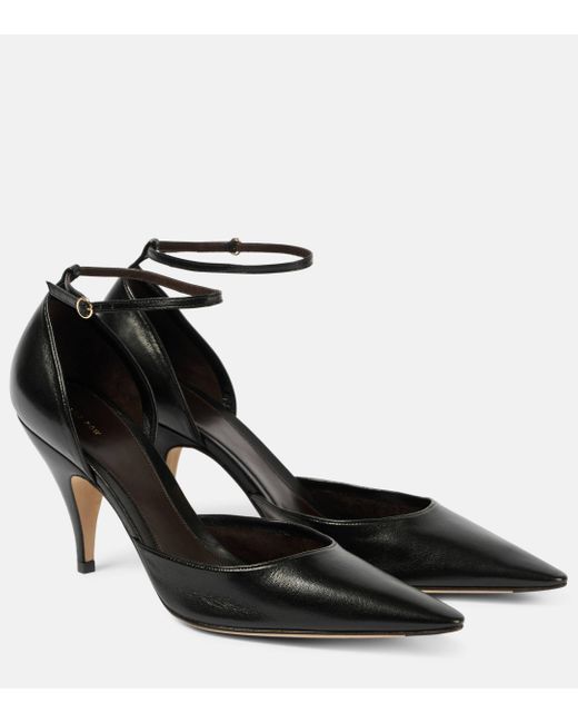 The Row Black Uxor Leather Pumps