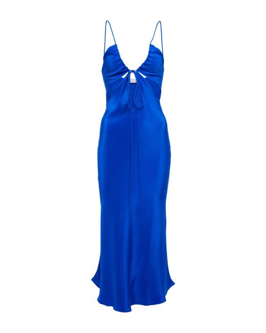 Christopher Esber Cutout Silk Midi Dress in Cobalt (Blue) | Lyst