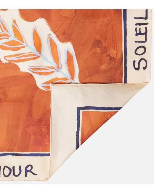 ALÉMAIS Orange Soleil D'Amour Silk Scarf