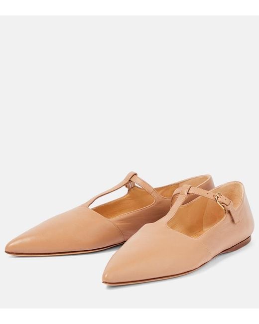 Gabriela Hearst Brown Lola Leather Ballet Flats