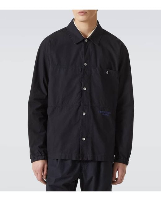 Stone Island Hemdjacke Marina Aus Baumwoll-Canvas in Blue für Herren