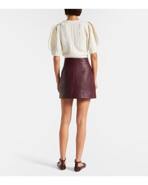 Chloé Purple Leather Miniskirt