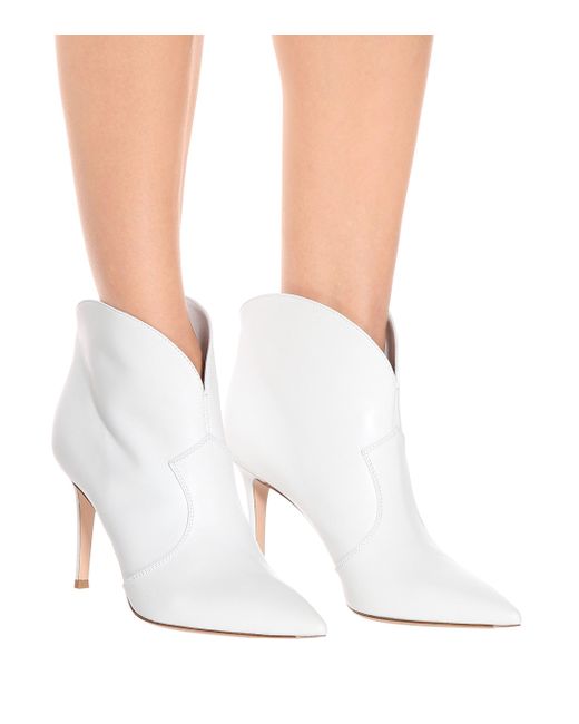 gianvito rossi white ankle boots