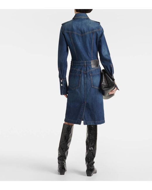 Sportmax Blue Denim Midi Dress
